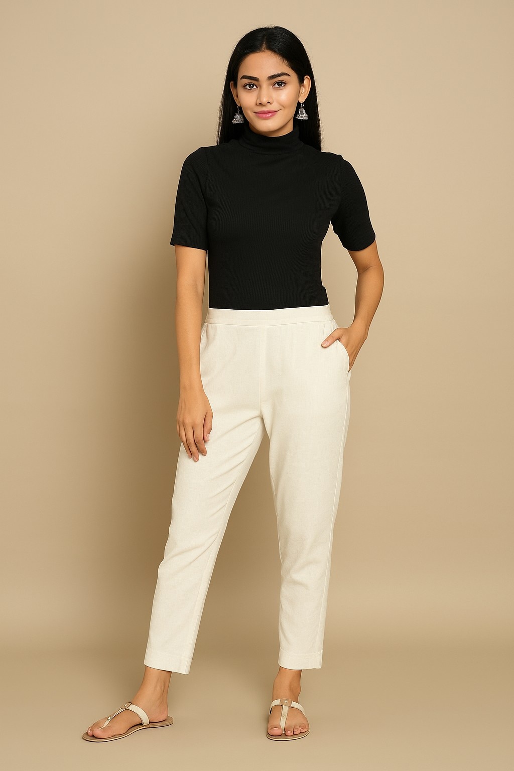 Trousers for Women White - Classic & Elegant Style