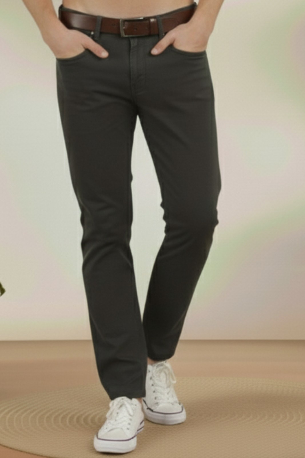 Men’s 4-Way Lycra Stretch Pants – Jet Black Slim Fit